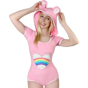 Littleforbig Cotton Onesie Pajamas Bodysuit - Teddy Bear Onesie Pink