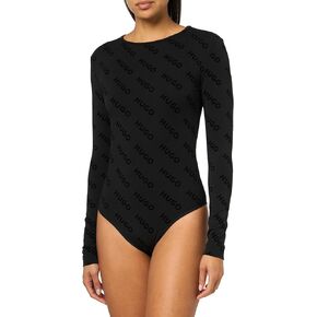 HUGO Repeat Logo Sheer Bodysuit, black oil, M