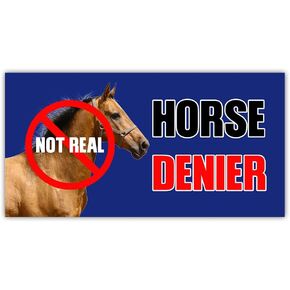 (3Pcs - 7.5x3.75 in) Horse Denier Car Bumper Sticker, Funny Quirky Car Decal, Adult Humor Truck Minivan Trailer Vehicle Decoration, Teens Meme Car Accessories, Gift for Family, Friends