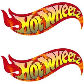 AK Pack of 2, Hot Wheelz Sticker Decal Vinyl | Car Racing Lovers | Cars | Windows | Laptops | Walls | Any Smooth Surface | Premium Quality | Size: 5" x 2"