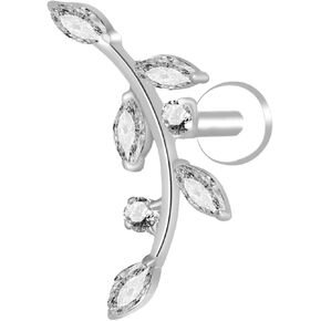 hypoallergenic G23 titanium earrings studs new piercing leaf helix piercing pierced flat back cartilage for for women Sensitive Ears
