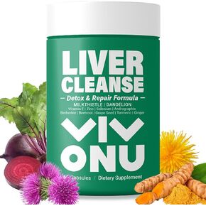 Liver Cleanse, Detox & Repair Formula - Milk Thistle Herbal Support Supplement - Contains Silymarin Extract, Artichoke, Dandelion and 8 Other Natural Ingredients VivoNu