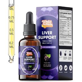 Liver Support Liquid Drops Supplement | TUDCA Drops Liver Clease & Detox with Milk Thistle, NAC, Dandelion, Artichoke & Glutathione for Detox, Bile Flow, and Digestive Health | Vegan & Non-GMO | 60ML