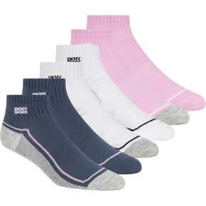 DKNY Women's 6 Pack Sport High Quarter Crew Socks
