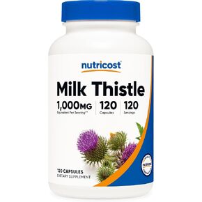 Nutricost Milk Thistle 1,000mg Equivalent, 120 Capsules - 250mg of 4:1 Extract - Vegan, Non-GMO and Gluten Free