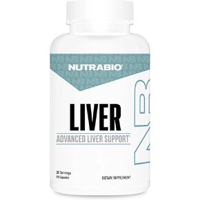 NutraBio Liver Supplement- Advanced Liver Support with Milk Thistle, Glutathione, Tudca- Antioxidant, Detox, & Cleanse - 90 Capsules