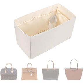 إدراج منظم المحفظة ، منظم كيس الحرير مع 6 أحجام ، مشكل ناعم ، حقيبة يد من Longchamp ، Birkin 20/25 ، سريع 30/39 ، Neverfull والمزيد (كبير ، أسود)