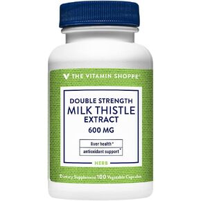 The Vitamin Shoppe Double Strength Milk Thistle Extract a Liver Health a 600 MG (Vegetable 100 Capsules)