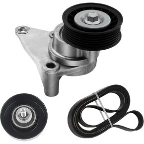 90K-38158C Complete Serpentine Belt Drive Component Kit Fit for Chevy Avalanche Suburban Silverado 1500/2500/3500 2002-2007, for GMC Sierra Savana Yukon Cadillac Escalade, V8 Engine Only