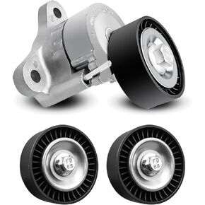 Drive Belt Tensioner with 2 Pulley Kit Fit for Dodge Journey Avenger Caliber Jeep Compass Patriot Chrysler 200 2.0L 2.4L 2008-2017 Replace 39053 1345A008 1345A059 1345A060 4891595AB 4891595AC