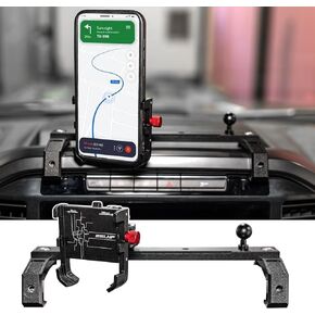 Dash Mounted Phone Holder Compatible with 2021-2025 Ford F150 Aluminum Alloy Adjustable Cell Phone Holder Dashboard Cellphone Holder Smartphone Mount for 2024 F-150 Accessories
