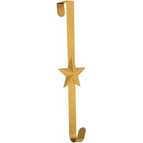 Thrive 15" Lucky Gold Star Metal Wreath Hanger for Front Door, Over The Door Single Hook