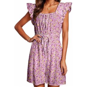 Dokotoo Women's Summer Casual Sleeveless Romper Loose Floral Printed Shorts Overalls Jumpsuits with Pockets