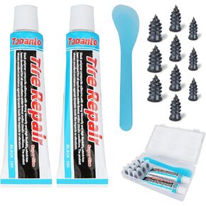 Tire Repair Kit, Tire Repair Nail, Tire Screw Plug, 10 PCS Tire Repair Rubber Nail, Tire Fix, Suitable for car, Motorcycle, ATV, Jeep, Truck, Tractor tire Puncture Repair