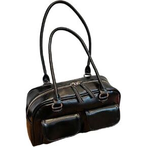 Gorglitter Women's Y2K Bag Bage Pu Leather Retro Top Handlections Travel Handbags