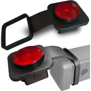 Trailer Hitch Covers 2 PCS ，2 Inch Hitch Cover with Red Warning Reflector, Durable Black Rubber Tow Hitch Covers, Easy Install Hitch Receiver Cover, Protects Against Dirt, Water, and Rust