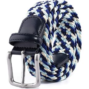 Canvas Elastic Fabric Woven Stretch Braided Belts for Men Women Junior with Multicolored/Full Sizes