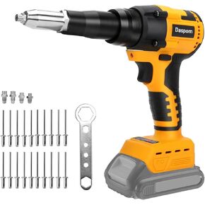 Cordless Rivet Gun Compatible with DeWalt 20V MAX Battery(No Battery), Electric Rivet Gun Kit, Brushless Pop Rivet Gun, for Rivets 1/8'', 5/32'', 3/16", 1/16"