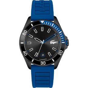 Lacoste TIEBREAKER Men's Quartz Stainless Steel and Silicone Strap Casual Watch, Color: Blue (Model: 2011125) in Kuwait