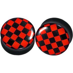 (1 Pair ONLY) Logo Acrylic Double Flare Ear Gauge Plug size available 8g (3mm) to 1 3/16" (30mm) Please Choose Size And Style