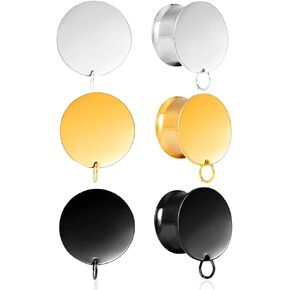 DIY Gauges Plugs for Ears Dangle Stainless Steel DIY Ear Gauges Pendants Expander Stretcher Accessories Piercing Jewelry for Women Men
