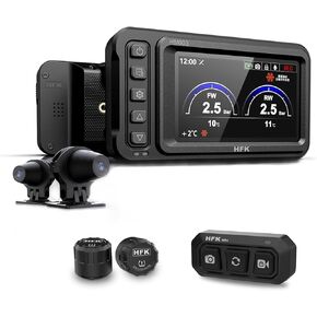 HM603 Motorcycle Dash Cam, K21 Remote Control, T100mini Tire Pressure Monitor Set