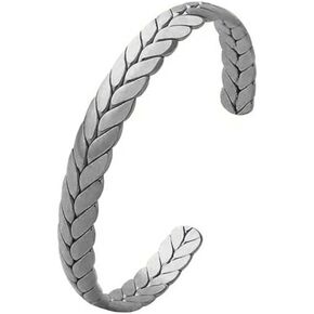 Wide Open Wheat Bracelets - Adjustable Weave Style Bangle Cuff Bracelet Trendy Jewelry for Men Women