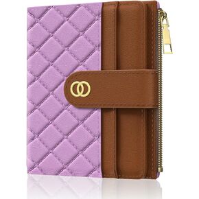 Womens Wallet, RFID Small Slim Wallets for Women, Compact Credit Card Holder, Cute Leather Bifold Ladies Purse with Zipper Coin Pocket and ID Window, White