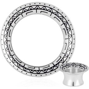 Vankula 2Pcs Stainless Steel Ear Gauges Plugs Tunnels, Size 0G-16mm, Hypoallergenic Surgical Steel Ear Stretcher Expander Body Jewelry