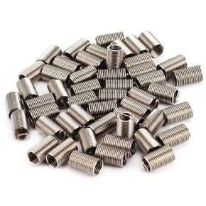 Thread Repairing Tool, 50pcs M8x1.25x3D Thread Repair Insert Set 304 Stainless Steel High Strength Thread Repairing Sleeve, Thread Locking Inserts