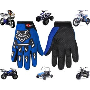 MRS Blue Gloves Kids Youth Children Gloves ATV Quad Off-Road Gloves Dirt Pit Bike Gloves Go Kart Motorcycle Scooter Racing Gloves Bike Gloves Riding Cycling Hiking Boys Girls Outdoor Sports
