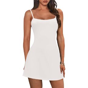 Womens Tennis Dress with Built in Shorts Athletic Dresses Workout Dress Skort Sundress Golf Active Summer Outfits