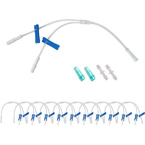 10 Pcs for Oxygen Tubes, 3 Ways Oxygen Tubing with Valve, with Male/Female Connector for Multiple Usage Scenarios