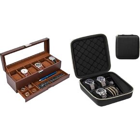 ProCase Watch Box Bundle with Travel Watch Case