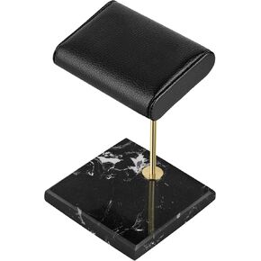 Linkidea Leather Watch Watch حامل ، حامل ساعة مصنوع يدويًا مع قاعدة رخامية ، منظم مشاهدة للرجال والنساء