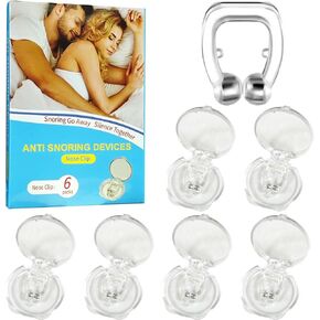 Snoring Nose Clip, 6 Pack Reusable Anti Snoring Devices, Snoring Aids for Men & Women, Helps Reduce Snoring & Improves Sleep