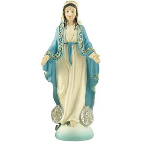 Virgin Mary Statue Catholic, Religious Decor Resin Statue, Our Lady of Grace of Collection and Home Use, 4.72" H.