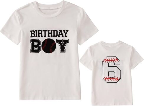 Modntoga عيد ميلاد بوي القميص الأولاد تي شيرت T-Shirt 6th السادس التاسع عشر 10th B-Day Party Tee Big Kid Short Sleeve 6-10 Years Tops in Saudi Arabia