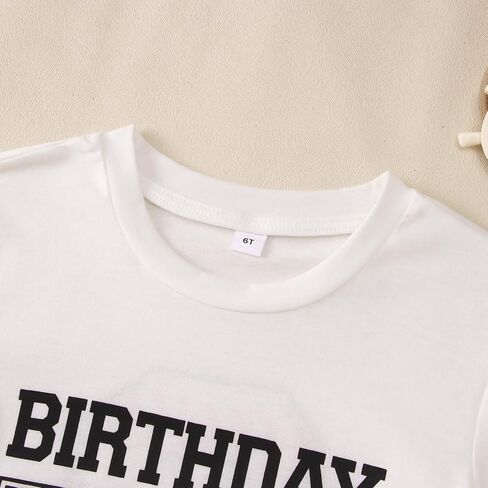 Modntoga عيد ميلاد بوي القميص الأولاد تي شيرت T-Shirt 6th السادس التاسع عشر 10th B-Day Party Tee Big Kid Short Sleeve 6-10 Years Tops in Saudi Arabia