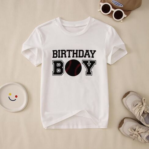 Modntoga عيد ميلاد بوي القميص الأولاد تي شيرت T-Shirt 6th السادس التاسع عشر 10th B-Day Party Tee Big Kid Short Sleeve 6-10 Years Tops in Saudi Arabia