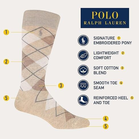Ralph Lauren Men Dress Argyle Crew 3 Pack Socks Custom Fit Size 10-13 Olive/maroon in Kuwait