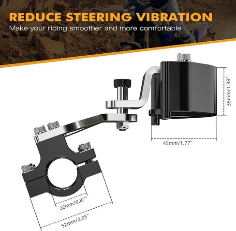 Black Steering Stabilizer Bracket Steering Damping Mount Compatible with Yamaha Tenere 700 /XTZ700 2019-2024, Tenere 700 Rally Edition 2020-2024, Tenere 700 World Raid 2022, Aluminum, CNC in Saudi Arabia