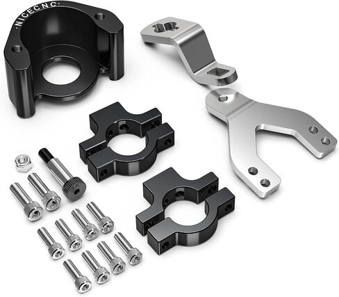 Black Steering Stabilizer Bracket Steering Damping Mount Compatible with Yamaha Tenere 700 /XTZ700 2019-2024, Tenere 700 Rally Edition 2020-2024, Tenere 700 World Raid 2022, Aluminum, CNC in Saudi Arabia