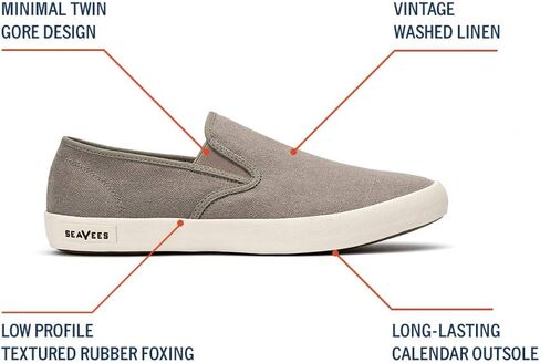 SEAVEES Men's Baja Slip On Classic Sneaker, White, 9 in Saudi Arabia
