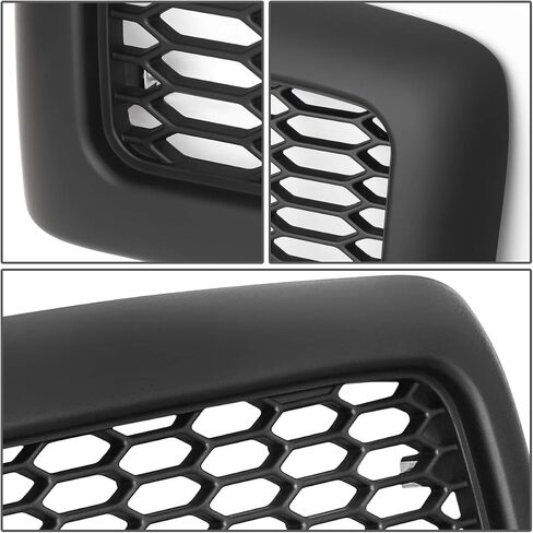 DNA MOTORING GRF-OH-005-MBK-1 ABS Honeycomb Mesh Style Front Bumper Grill Frame Compatible with 94-01 Ram 1500, 94-02 Ram 2500/3500, Matte Black in Saudi Arabia