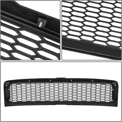DNA MOTORING GRF-OH-005-MBK-1 ABS Honeycomb Mesh Style Front Bumper Grill Frame Compatible with 94-01 Ram 1500, 94-02 Ram 2500/3500, Matte Black in Saudi Arabia