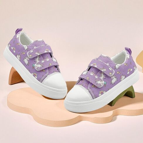 Toddler Shoes for Boys and Girls Kids Comfortable Breathable Non-Slip Canvas Sneakers with Dual Hook and Loops in Saudi Arabia