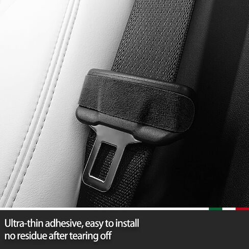 Black Italian Suede Interior Trim Decor Accessories for Alcantara Tesla Model Y 2020-2025 Model 3 2017-2025 Seat Belt Buckle Cover Sticker Styling Moulding in Saudi Arabia