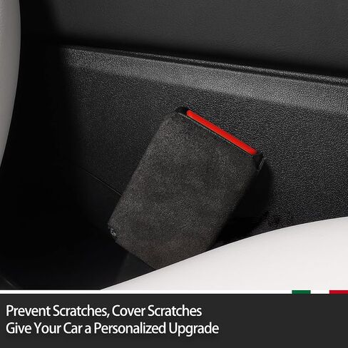 Black Italian Suede Interior Trim Decor Accessories for Alcantara Tesla Model Y 2020-2025 Model 3 2017-2025 Seat Belt Buckle Cover Sticker Styling Moulding in Saudi Arabia