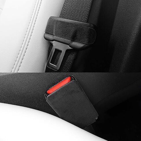 Black Italian Suede Interior Trim Decor Accessories for Alcantara Tesla Model Y 2020-2025 Model 3 2017-2025 Seat Belt Buckle Cover Sticker Styling Moulding in Saudi Arabia